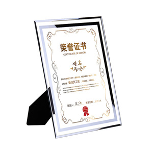 Cadre de certificat d'honneur A4 Cadre de certificat d'attribution Cadre suspendu mur cristal verre table A5 Lettre d'autorisation Photo <span class=keywords><strong>Fr</strong></span> - Product Image 1