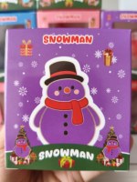 Jouet Squishy Bonhomme de Neige de Noël en Maltose, Anti-stress à Remontée Lente, Jouet Sensoriel Fidget, Jouet à Presser Doux en TPR Gelée