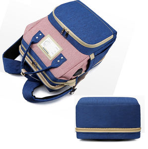 Mochila de nailon de diseñador, bolso de mano para pañales con bolsa aislada, bolso cambiador de lunares multifunción de gran capacidad para mamás - Product Image 6