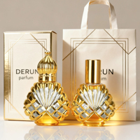 Flacon d'huile essentielle de parfum de 10 ml de style luxe du Moyen-Orient, forme unique, en verre électroplaqué, fabricant de flacons Atar
