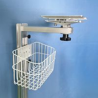Support mural à fixation S-arm MH-001B21 avec glissière brossée pour moniteur patient Edan Biolight Nihon Kohden, panier carré