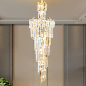 Lámpara interior moderna Zhongshan, araña larga de cristal sufitowa <span class=keywords><strong>para</strong></span> <span class=keywords><strong>escaleras</strong></span>, entrada de hotel de boda, luces grandes <span class=keywords><strong>para</strong></span> techo del hogar - Product Image 4