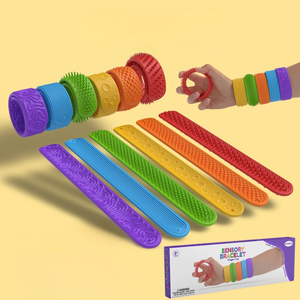 आर्स्ट 251207 6 पीसी हल्के सिलिकॉन संवेदी क्लैपिंग ब्रैसलेट रंगीन ऑटिज्म एंटीतनाव तनाव राहत खिलौना - Product Image 1