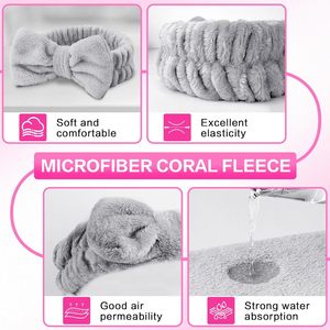 8 Bandeaux de Lavage Facial <span class=keywords><strong>pour</strong></span> Femmes, Bandeaux Doux en Microfibre avec Nœud <span class=keywords><strong>pour</strong></span> Spa et Maquillage, Bandeaux de Soin de la Peau - Product Image 3