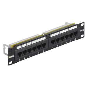 Vimar Panneau de brassage réseau Cat6 UTP 12 ports 1U pour montage en rack - Product Image 1