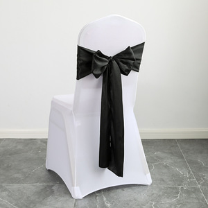 <strong>Wedding</strong> Banquet Party Chair <strong>Decoration</strong> Bows <strong>Teal</strong> champagne White Black pink Yellow Green Orange Gold Burgundy Satin Chair Sashes - Product Image 2