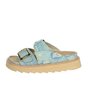 Sandalias de mezclilla Colors Of California Donna Ciabatta Bassa HC.STORMY60 con plataforma y suela de mezclilla azul claro - Product Image 1