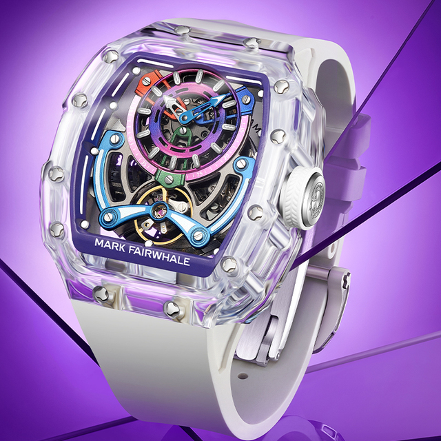 Mark Fairwhale Men's Automatic Mechanical Watch Brand Sport Style Crystal Glass Dial Stainless Steel Waterproof Luminous FW-6770