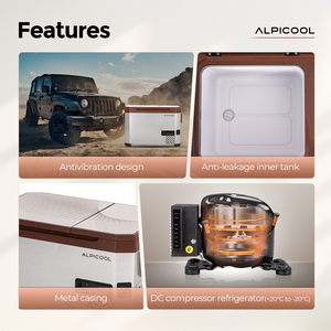Glacière portable <span class=keywords><strong>Alpicool</strong></span> AS45 Mini, capacité réduite, pour voyage, 12V AC/DC, double usage, congélateur, réfrigérateur à compresseur, double zone, réfrigérateur de voiture - Product Image 5
