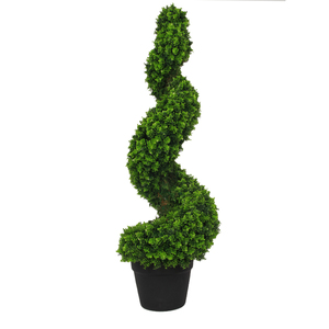 PZ-3 Decoración <span class=keywords><strong>de</strong></span> Jardín, Bonsái Artificial <span class=keywords><strong>de</strong></span> Plástico, <span class=keywords><strong>Buxus</strong></span> en Espiral, Planta Topiaria Verde, Resistente al Agua, Duradera, para Interiores - Product Image 3