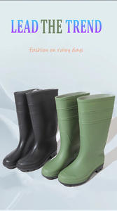 Оптовые высококачественные модные резиновые сапоги-веллингтоны с матовой текстурой, зеленые и черные, для мужчин, для охоты - Product Image 4