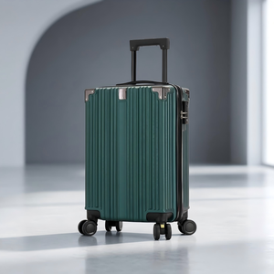 Valise d'affaires rétro à rayures verticales, bagage cabine <span class=keywords><strong>de</strong></span> luxe imperméable, ensemble <span class=keywords><strong>de</strong></span> sacs <span class=keywords><strong>de</strong></span> voyage à roulettes avec protection d'angle - Product Image 1