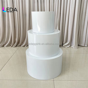 Base de Metal Cilíndrica para Tartas, Mesa de Exhibición para Postres, Decoración para Bodas, Venta Caliente LEDA - Product Image 1