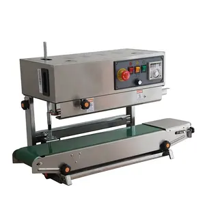 FR-900V Continuous Band Sealer Plastic Bag Film Sealing Machine with Conveyor for Food Packing