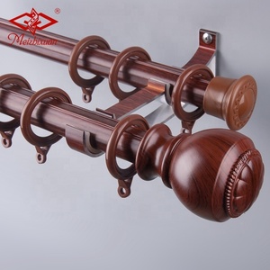 Modern Double Curtain Rod Set With Spherical Finials And <b>Bracket</b> In Black And <b>White</b> Plastic 0.75-0.99 Inch Diameter - Product Image 3