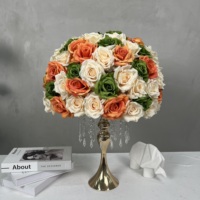 DKB Factory, vente en gros, boules de fleurs rouges personnalisables, boules de fleurs artificielles en soie, centre de table, décoration de table de mariage