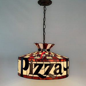 Sensmuel, fábrica de China, venta al por mayor, vidrieras personalizadas, decoración Retro, LED, estilo <span class=keywords><strong>Tiffany</strong></span>, Pizza Hut, lámpara colgante, lámparas colgantes - Product Image 3