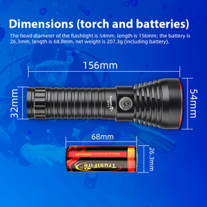 Trustfire <span class=keywords><strong>DV</strong></span>-F1 26650 Scuba Diving đèn pin 1350 lumen dưới nước 50m IPX8 không thấm nước có thể sạc lại Dive Torch ánh sáng - Product Image 5