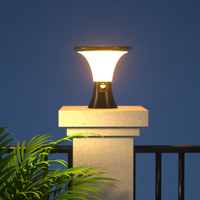 Lampe solaire à pilier LEAD, étanche IP65, garantie 3 ans, avec capteur PIR et télécommande pour jardin, cour, parc, aménagement paysager