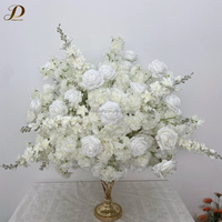 JINDA Vente Flash Grande Composition Florale de Roses Centre de Table de Mariage Boule de Fleurs Artificielles Blanches en Soie