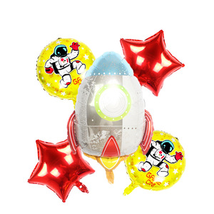 Ballon à air chaud <span class=keywords><strong>spatial</strong></span> astronaute <span class=keywords><strong>vaisseau</strong></span> <span class=keywords><strong>spatial</strong></span> fusée dessin animé 4D terre anniversaire thème fête décoration ballons - Product Image 6