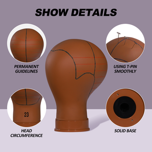 Vente en gros de têtes de mannequin en toile et liège de 21, 22 et 23 pouces pour la fabrication de perruques, kit d'outils de démarrage et accessoires - Product Image 3