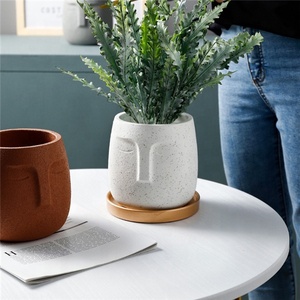 <span class=keywords><strong>Pot</strong></span> <span class=keywords><strong>de</strong></span> plantes succulentes <span class=keywords><strong>en</strong></span> céramique, 1 pièce, <span class=keywords><strong>forme</strong></span> <span class=keywords><strong>de</strong></span> <span class=keywords><strong>visage</strong></span> naturelle, pour l'extérieur, décoration <span class=keywords><strong>de</strong></span> jardin - Product Image 6