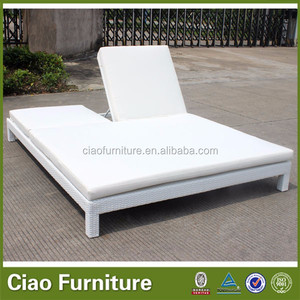 Hot Bán Đôi <span class=keywords><strong>Lounger</strong></span> Cho Ngoài Trời Vườn Thiết Kế Hiện Đại <span class=keywords><strong>Poly</strong></span> Mây Giường Ngoài Trời Màu Trắng Hồ Bơi Hai Người Vườn Giường - Product Image 5