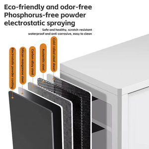 خزانة غرفة تغيير بأبواب 3 خزانة فولاذية خزانة ملابس معدنية طويلة خزانة ملابس لصالون الشعر - Product Image 6