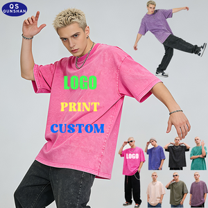 <span class=keywords><strong>T-shirt</strong></span> Oversize Stile Vintage di Alta Qualità Personalizzate, Lavaggio Acido, 100% Cotone, Taglie Forti, Stampa DTG Grafica per Uomo - Product Image 1