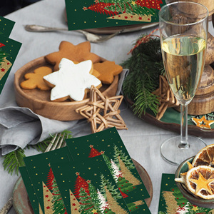 Huancai 20 pièces serviettes d'invité <span class=keywords><strong>de</strong></span> noël jetables rouge vert arbre <span class=keywords><strong>papier</strong></span> dîner <span class=keywords><strong>serviette</strong></span> salle <span class=keywords><strong>de</strong></span> bain essuie-mains pour fournitures <span class=keywords><strong>de</strong></span> fête <span class=keywords><strong>de</strong></span> noël - Product Image 6