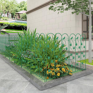 Valla Decorativa Verde para Jardín, Rectangular, Mediana, para Exteriores, con Diseño de Pájaros y Hojas, para Protección de Macizos de Flores - Product Image 1