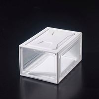 Boîte de rangement pour chaussures à ouverture frontale, boîte de rangement pour chaussures en acrylique, boîte de rangement pour chaussures en plastique empilable avec lumières
