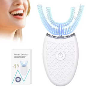 Nuevo cepillo de dientes eléctrico sónico para niños con diseño en forma de U, cerdas de nailon suaves, resistente al agua IPX7, recargable, 3 modos de limpieza - Product Image 1