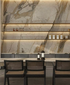 Dalle en pierre frittée San <span class=keywords><strong>Carlo</strong></span> moderne, haute brillance, luxe léger, imperméable, durable, écologique, pour plan de travail/évier/comptoir/salle de bain - Product Image 4