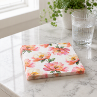 Serviettes en papier personnalisées imprimées en aquarelle rose pivoine, 3 plis, jetables, pour la décoration de table de fête, découpage, 20 pièces