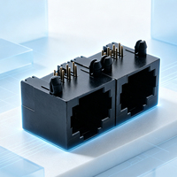 Connecteur réseau RJ45 8P8C noir tout plastique, modulaire, pour montage sur panneau, blindé, Cat6, interface Ethernet