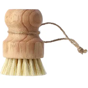 Hot Sale Custom Scrub Pot Brush Hand Dish Brush Bamboo Brushes Kitchen Cleaning Eco Friendly Biodegradable Sisal Fibre Wooden