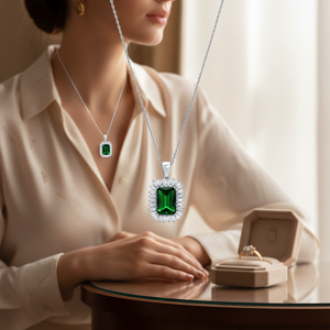 การออกแบบบาแกตต์จี้เงินสเตอร์ลิง CZ Charm ขายส่งเครื่องประดับเงินแท้ 925 - Product Image 3