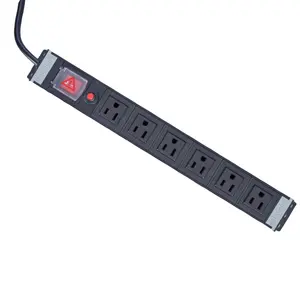 19 Rack Mounted 6 Way Universal Type Power Distribution Unit PDU with overload protector