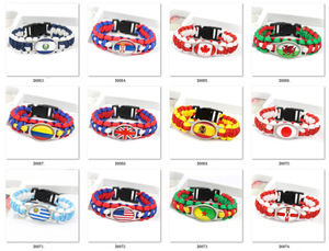 Pulsera tejida a mano con la bandera del país, Paracord, regalo de promoción para seguidores del fútbol, recuerdos para Escape al aire libre, <span class=keywords><strong>2022</strong></span> - Product Image 5
