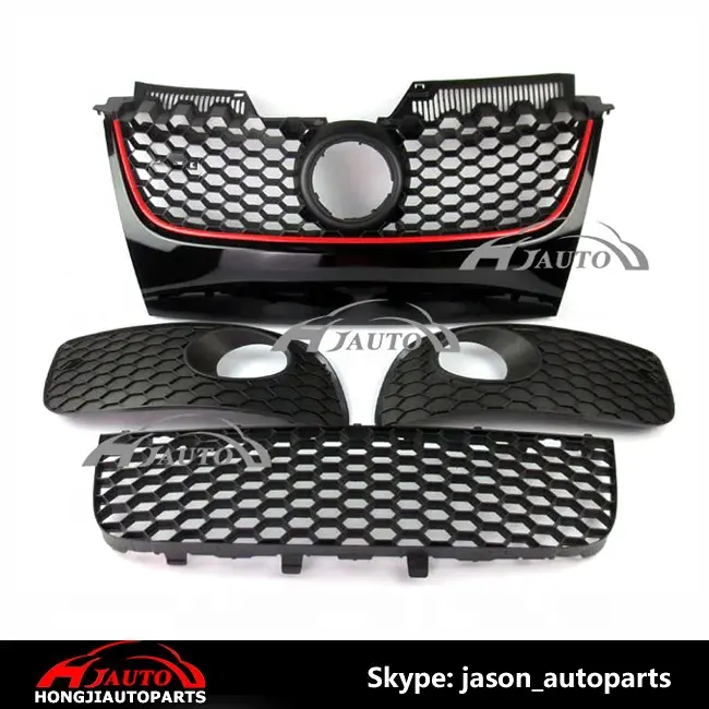 Auto Body Kit Onderdelen Voor Volkswagen Vw Golf 5 V Mk5 Gti Bovenste Midden Radiator Grille Honingraat