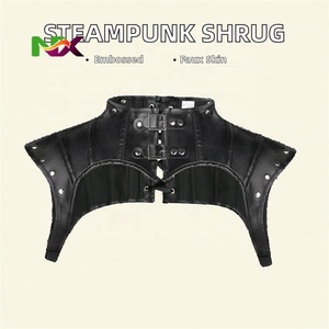 Costume Gotico Medievale in Pelle per Donne Giacca con Spalle Scoperte in <span class=keywords><strong>Ecopelle</strong></span> Armatura Accessori Steampunk - Product Image 3