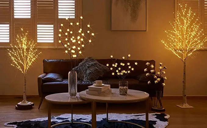 Guirlande lumineuse bouleau 4 pieds 200 lumières LED pour intérieur extérieur maison vacances décor led lumière de noël