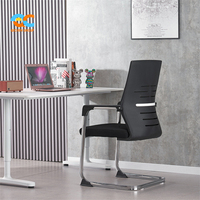 Chaise de bureau ergonomique à dossier haut en maille, certifiée par des experts d'usine, avec base en traîneau et cadre chromé, pivotante, pour manager, conforme BIFMA ISO