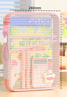 Pochette à fermeture éclair à grille A4/A5 GF, trousse à crayons créative pour étudiants, étanche, pour l'école et le bureau, pochette transparente pour documents