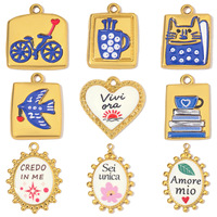 Nouveau Pendentif DIY Personnalisable en Acier Inoxydable avec Mot Italien « love » pour Fabrication de Colliers et Bijoux, Vente en Gros 2026