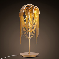 Glands de luxe chaîne en aluminium décorative lampe de Table LED E14 lumière pour salon chambre nouveauté ombre Style de Design industriel