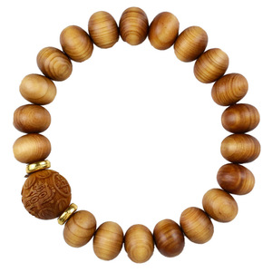 Aged Cypress <b>Bracelet</b> Round <b>Beads</b> 9x11.5mm Antiques Style Jewelry For <b>Men</b> And Women - Product Image 5