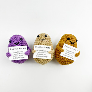Bambola di Peluche a Forma di Carota Lavorata all'Uncinetto con Biglietto di Messaggio Positivo, Giocattolo Vegetale Imbottito in Cotone PP - Product Image 3